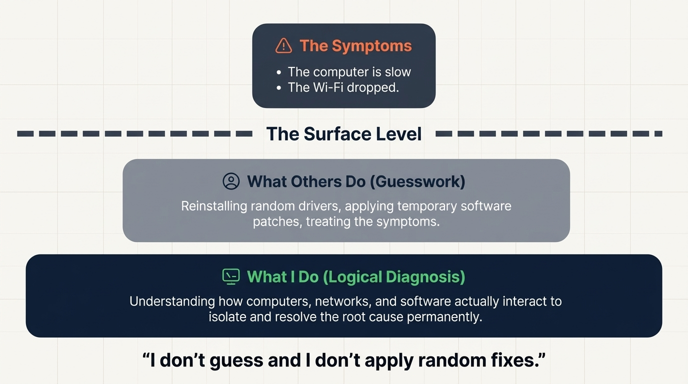 Why Most IT Repairs Fail: The Difference Between Symptoms and Root Cause